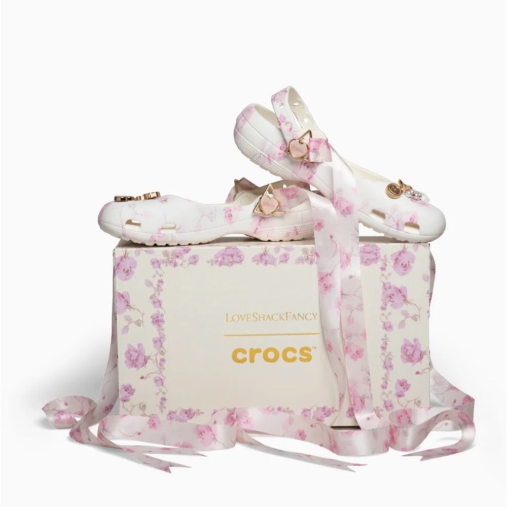 NIB The LoveShackFancy x CROCS Classic Ballet Flat in Oyster - W9 - Picture 4 of 10